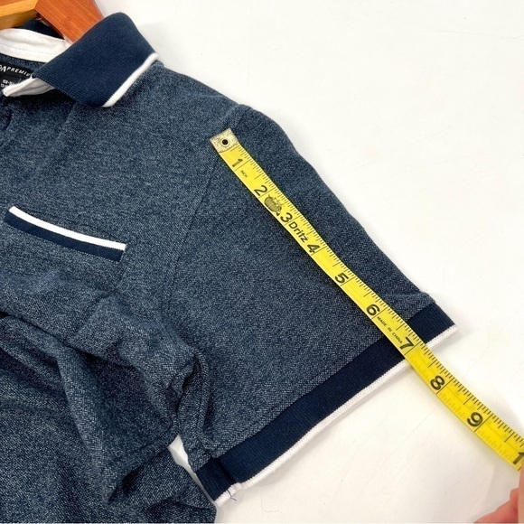 C&A PREMIUM Boy's Blue Two-Tone Short Sleeve Polo Top w/ Pocket Size 13-14Y - Picture 9 of 9
